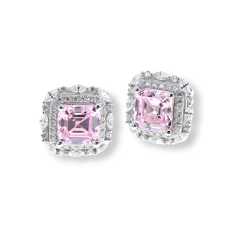 Orecchini Halo Twist Stud Rosa