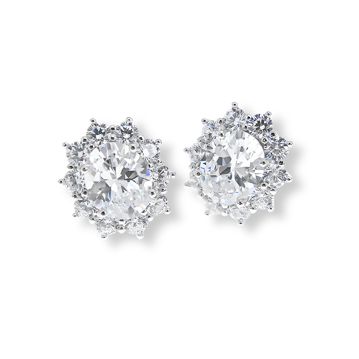 Orecchini Cluster Reale Stud Bianco Diamante