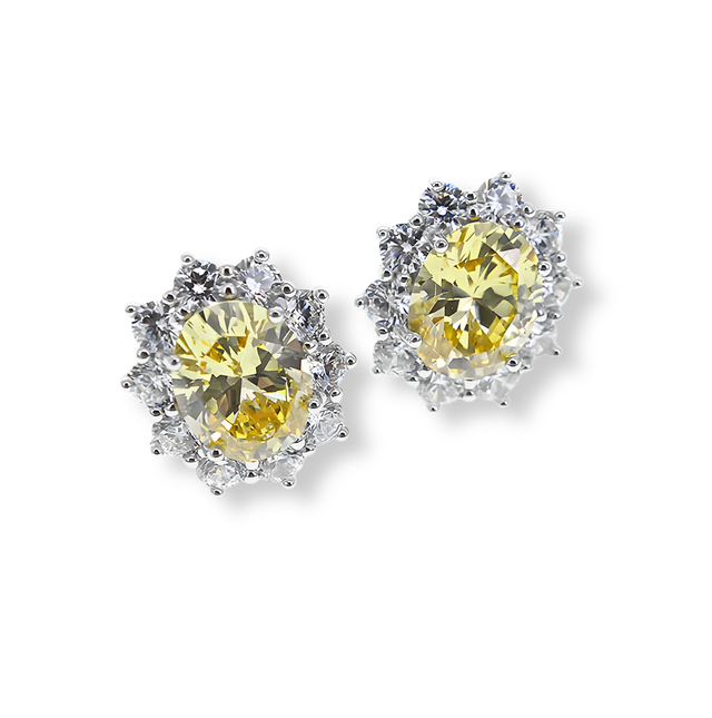 Orecchini Cluster Reale Stud Giallo