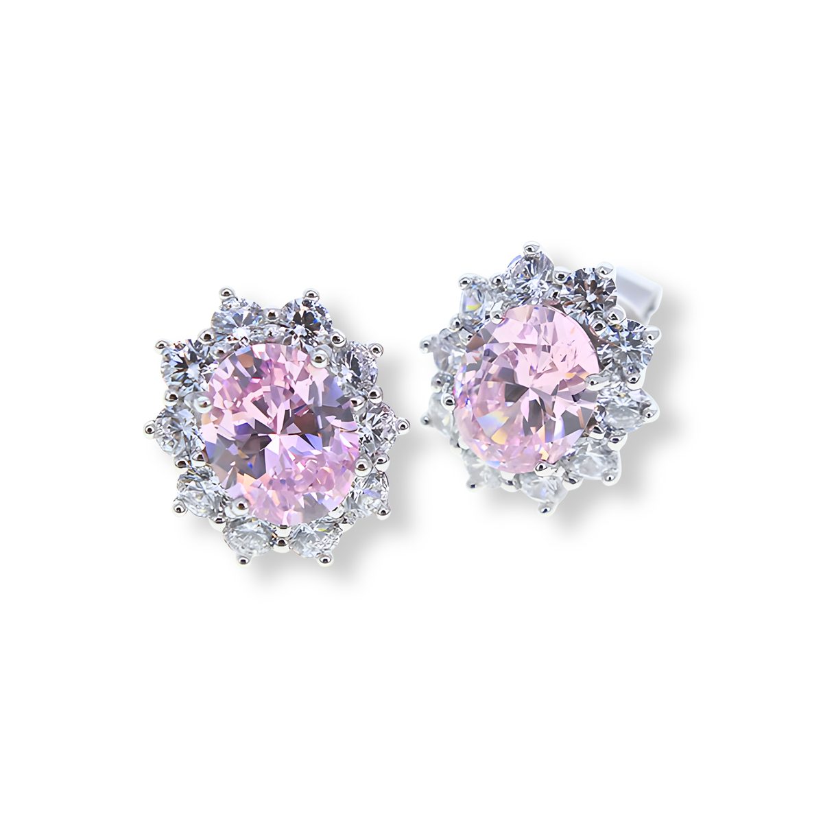 Orecchini Cluster Reale Stud Rosa