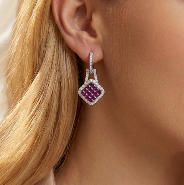 Orecchini Rosso Rubino