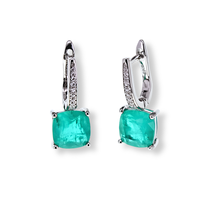 Orecchini Goccia Essenziale Verde Paraiba