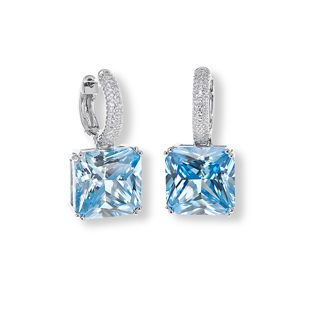Orecchini Maxi Drop Azzurro Acquamarina