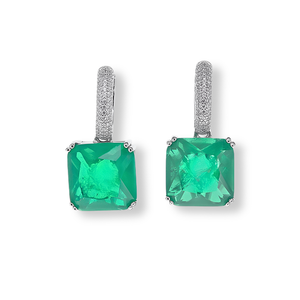 Orecchini Maxi Drop Verde Smeraldo