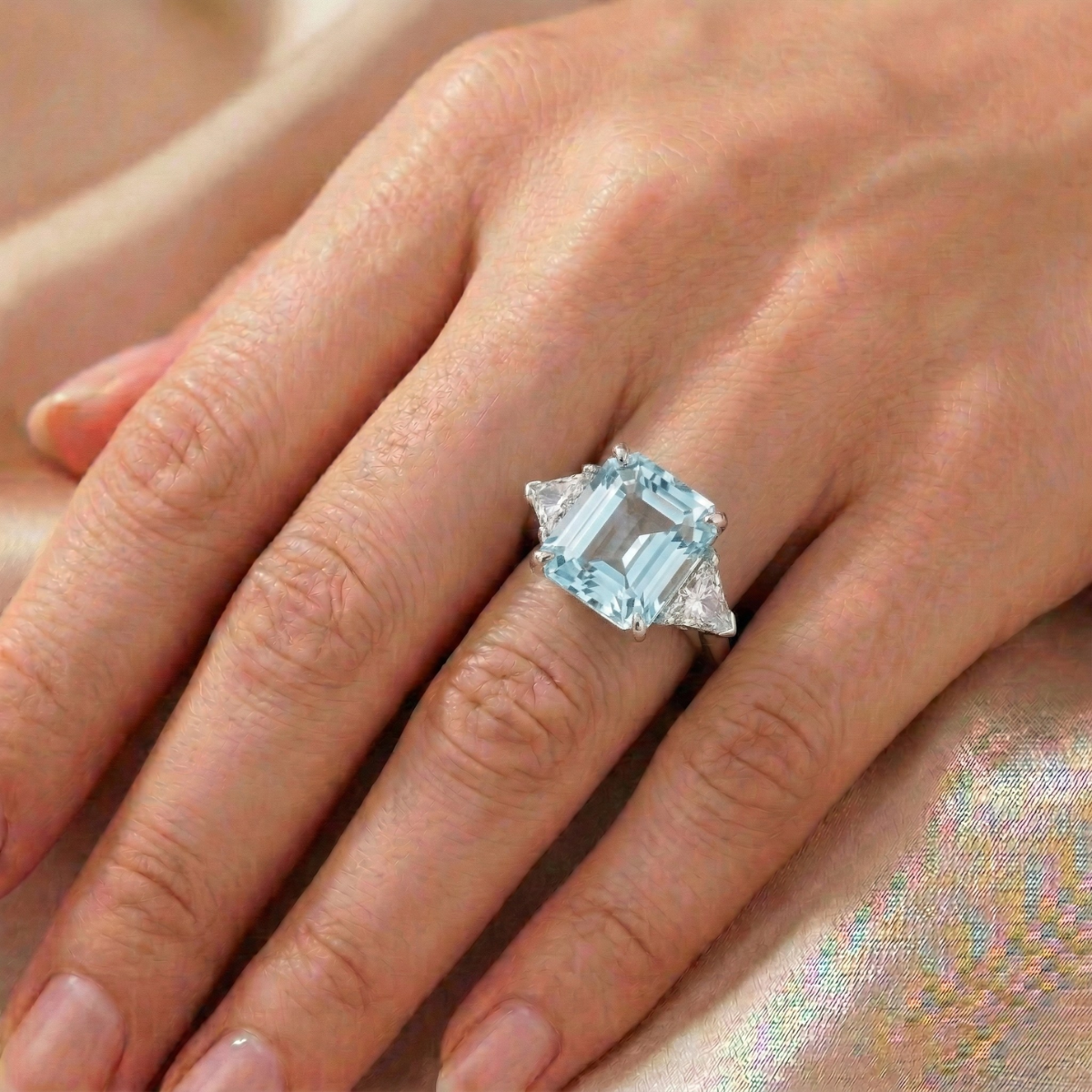 Anello Trilogy Radiant Azzurro Acquamarina