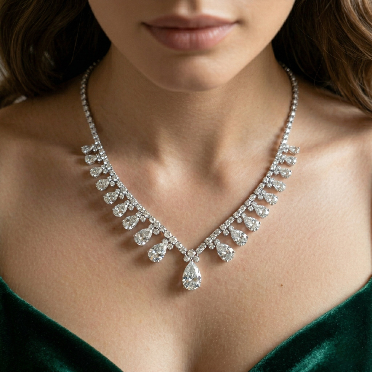Collana Collier Gala Bianco Diamante